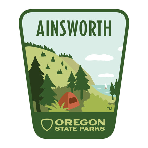 Ainsworth, 3.25” Weatherproof Sticker | Patchmarks Oregon State Parks