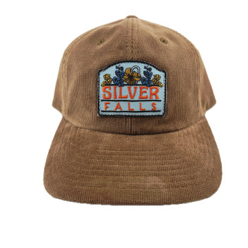 1 of 1, Silver Falls Brown StepDad Cord Strapback Hat w/ Flowers Embroidered Patch | Patchmarks