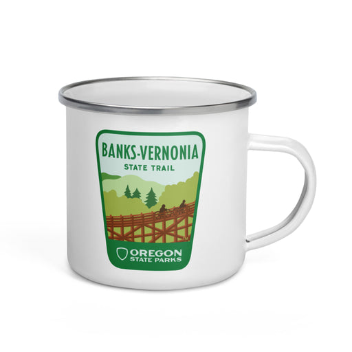 Banks-Vernonia Enamel Mug, 12oz | Patchmarks Oregon State Parks