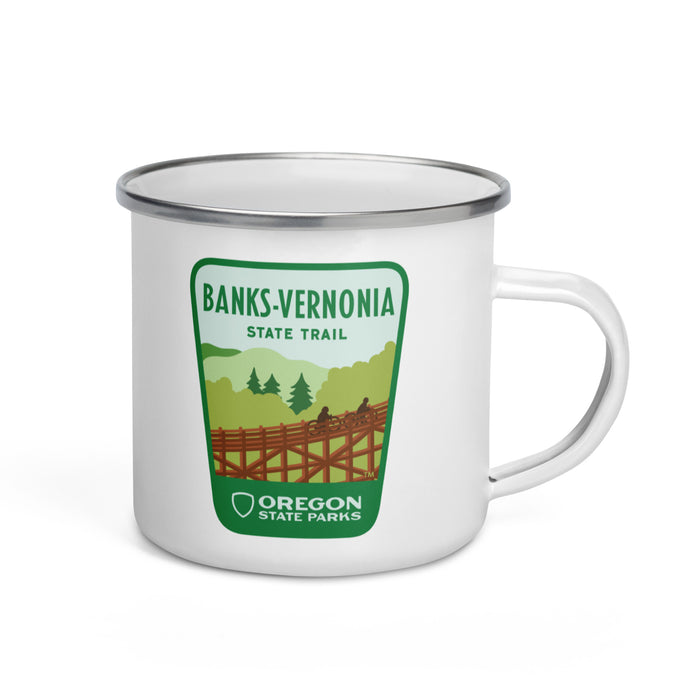 Banks-Vernonia Enamel Mug, 12oz | Patchmarks Oregon State Parks
