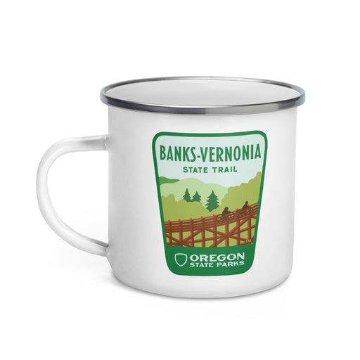 Banks-Vernonia Enamel Mug, 12oz | Patchmarks Oregon State Parks