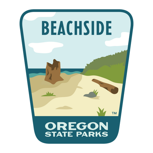 Beachside, 3.25” Weatherproof Sticker | Patchmarks Oregon State Parks