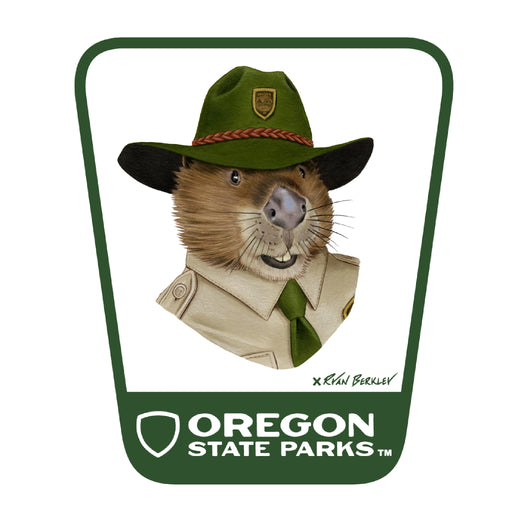 Beaver  3.25" Weatherproof Sticker | Patchmarks Oregon State Parks