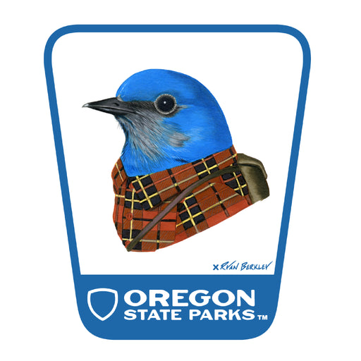 Western Bluebird  3.25" Weatherproof Sticker | Patchmarks Oregon State Parks