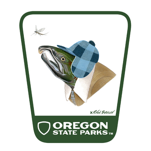 Coho Salmon  3.25" Weatherproof Sticker | Patchmarks Oregon State Parks