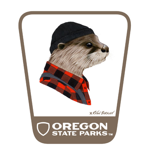 River Otter  3.25" Weatherproof Sticker | Patchmarks Oregon State Parks