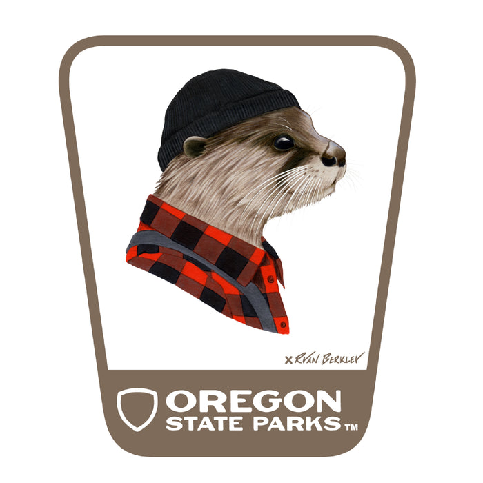 River Otter  3.25" Weatherproof Sticker | Patchmarks Oregon State Parks