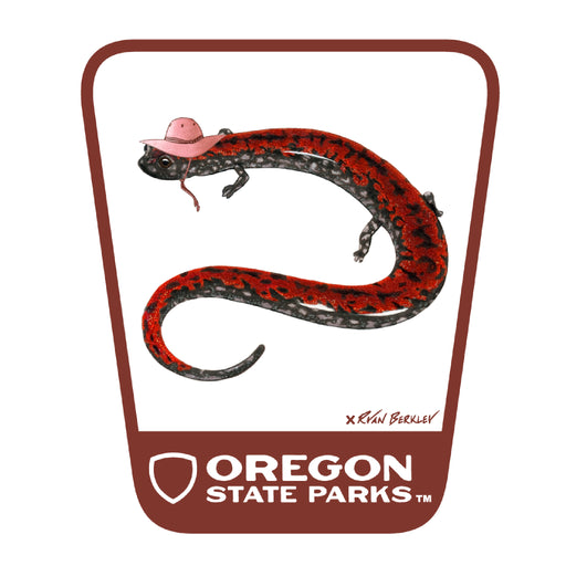 Oregon Slender Salamander  3.25" Weatherproof Sticker | Patchmarks Oregon State Parks