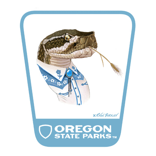 Western Rattlesnake  3.25" Weatherproof Sticker | Patchmarks Oregon State Parks