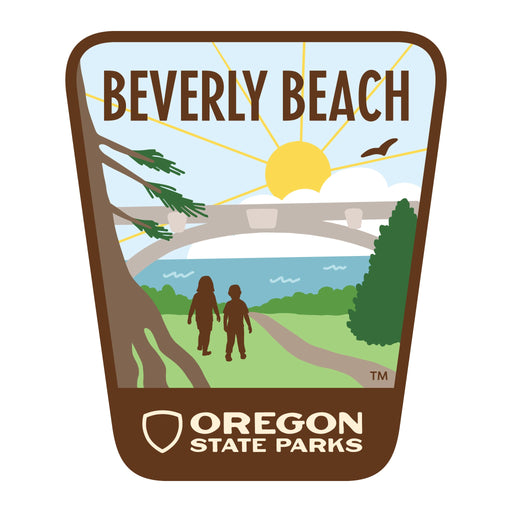 Beverly Beach, 3.25” Weatherproof Sticker | Patchmarks Oregon State Parks