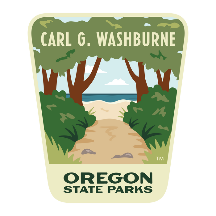 Carl G Washburn, 3.25” Weatherproof Sticker | Patchmarks Oregon State Parks