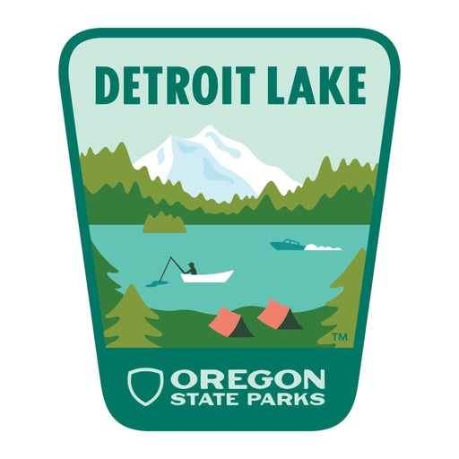 Detroit Lake, 3.25” Weatherproof Sticker | Patchmarks Oregon State Parks
