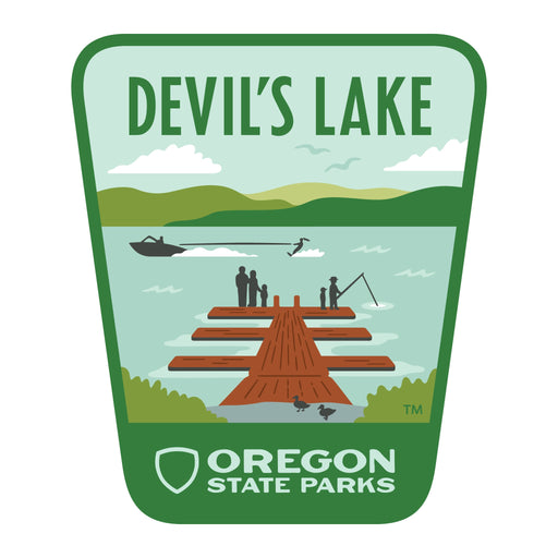 Devils Lake, 3.25” Weatherproof Sticker | Patchmarks Oregon State Parks