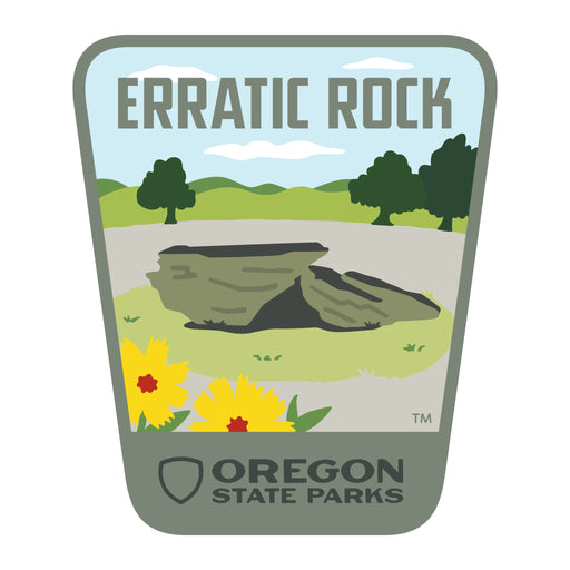Erratic Rock, 3.25” Weatherproof Sticker | Patchmarks Oregon State Parks