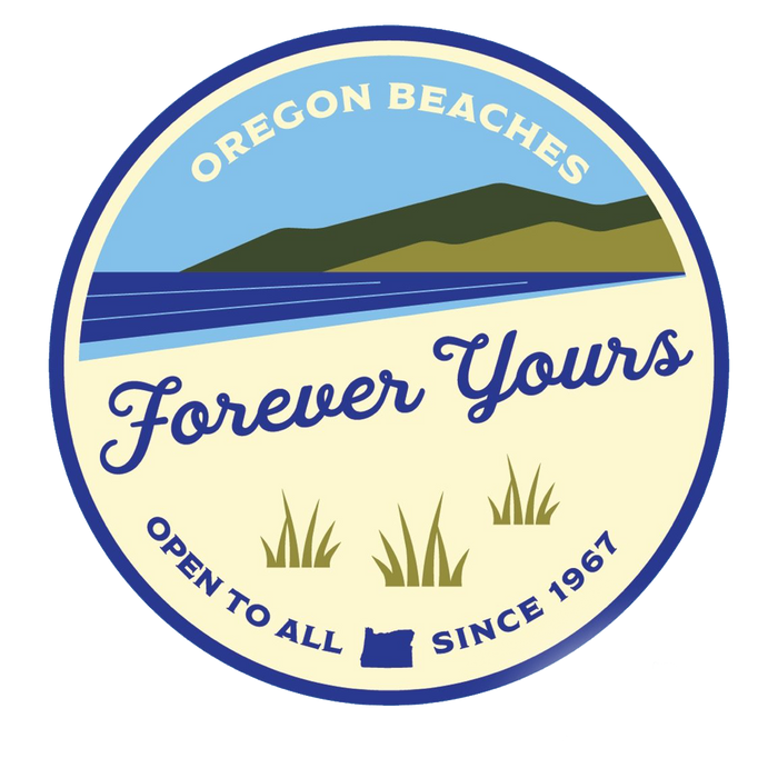 "Forever Yours" Oregon Beach Bill 50th Anniversary 3.5" Sticker | Patchmarks Oregon State Parks