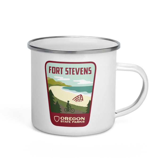 Fort Stevens Enamel Mug, 12oz | Patchmarks Oregon State Parks