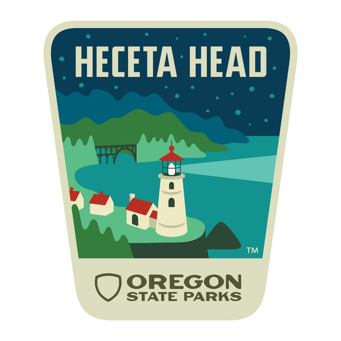 Heceta Head, 3.25” Weatherproof Sticker | Patchmarks Oregon State Parks