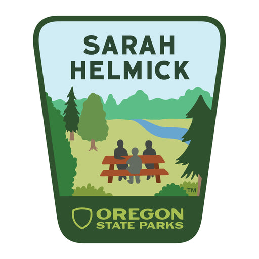Sarah Helmick, 3.25” Weatherproof Sticker | Patchmarks Oregon State Parks
