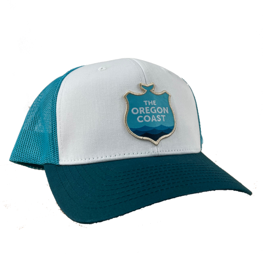 Oregon Coast Logo - Teal Trucker Hat | Patchmarks Oregon State Parks