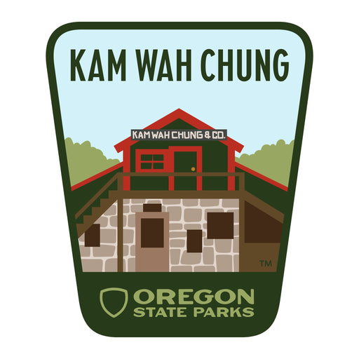 Kam Wah Chung, 3.25” Weatherproof Sticker | Patchmarks Oregon State Parks
