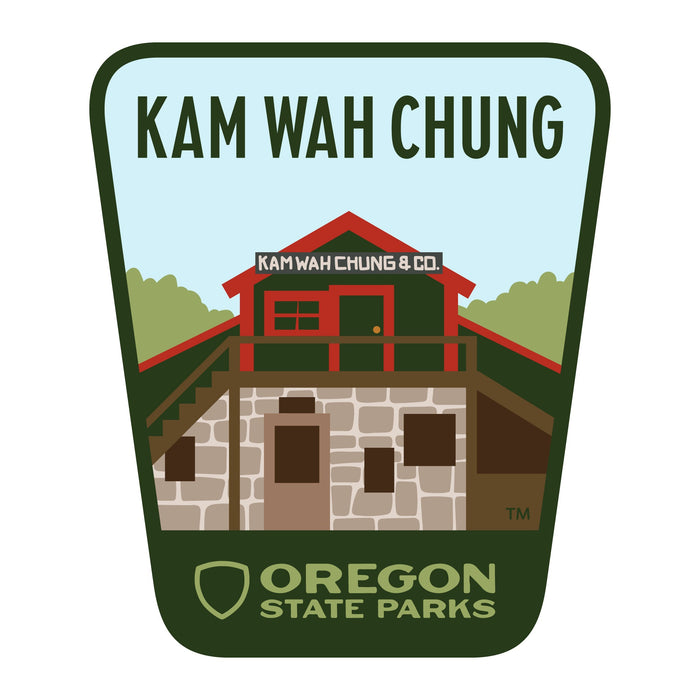 Kam Wah Chung, 3.25” Weatherproof Sticker | Patchmarks Oregon State Parks