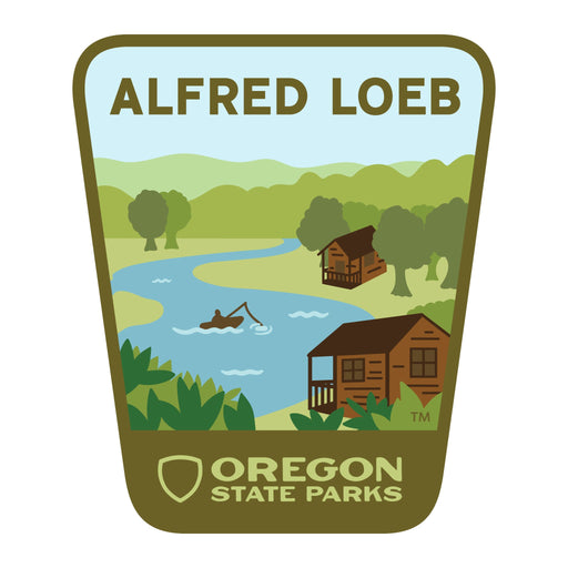Alfred Loeb, 3.25” Weatherproof Sticker | Patchmarks Oregon State Parks