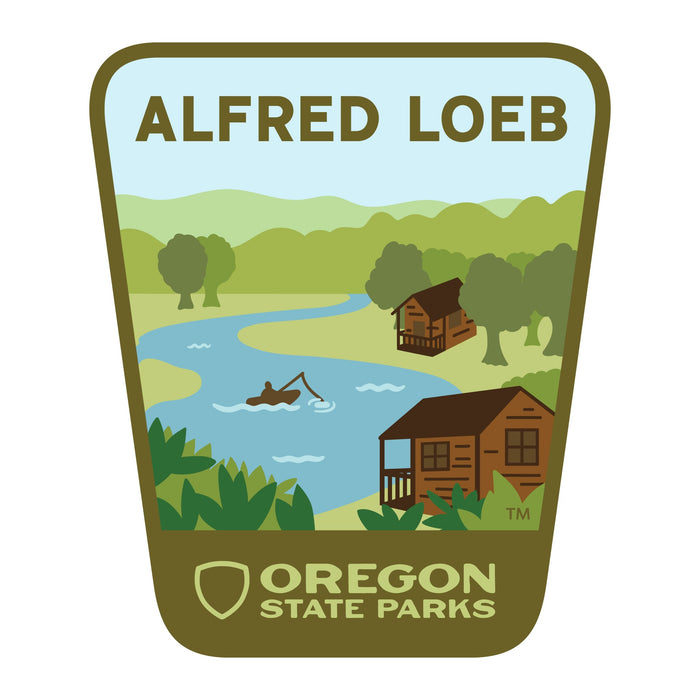 Alfred Loeb, 3.25” Weatherproof Sticker | Patchmarks Oregon State Parks