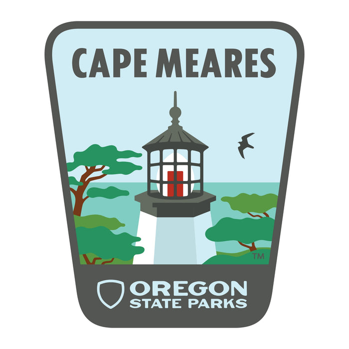 Cape Meares, 3.25” Weatherproof Sticker | Patchmarks Oregon State Parks