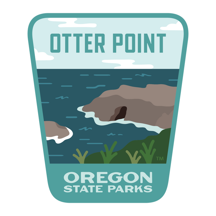 Otter Point, 3.25” Weatherproof Sticker | Patchmarks Oregon State Parks