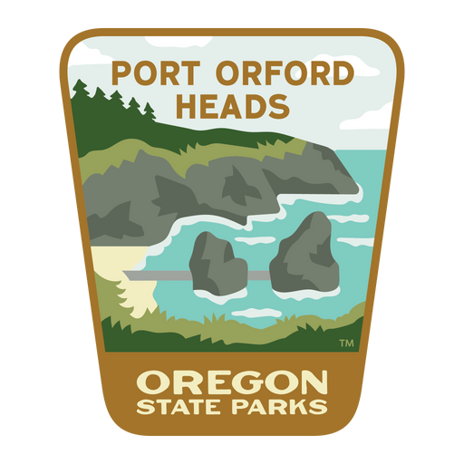 Port Orford Heads, 3.25” Weatherproof Sticker | Patchmarks Oregon State Parks