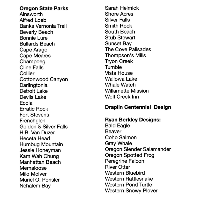 Oregon State Parks Sticker Set, 80 pc | Patchmarks Oregon State Parks