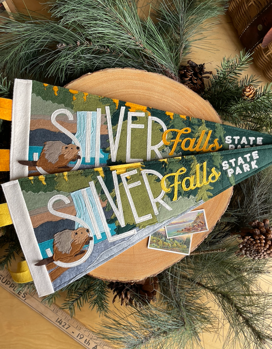 Silver Falls Felt Pennant | Patchmarks Oregon State Parks
