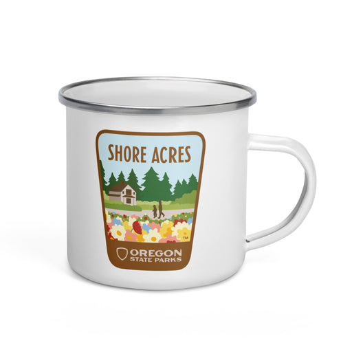 Shore Acres Enamel Mug, 12oz | Patchmarks Oregon State Parks