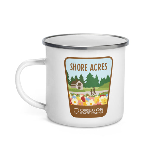 Shore Acres Enamel Mug, 12oz | Patchmarks Oregon State Parks