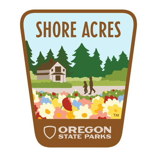 Shore Acres, 3.25” Weatherproof Sticker | Patchmarks Oregon State Parks