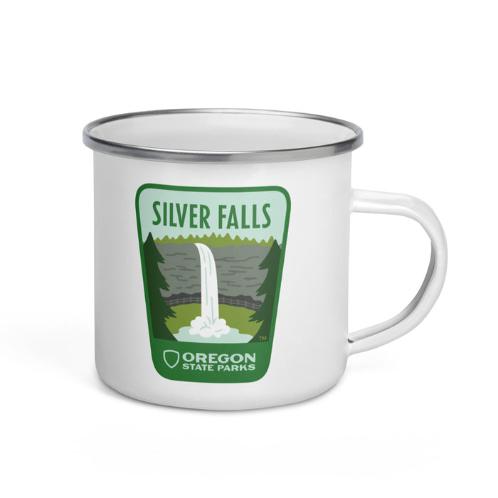 Silver Falls Enamel Mug, 12oz | Patchmarks Oregon State Parks