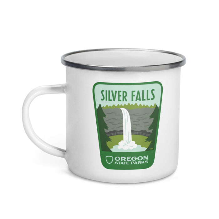 Silver Falls Enamel Mug, 12oz | Patchmarks Oregon State Parks