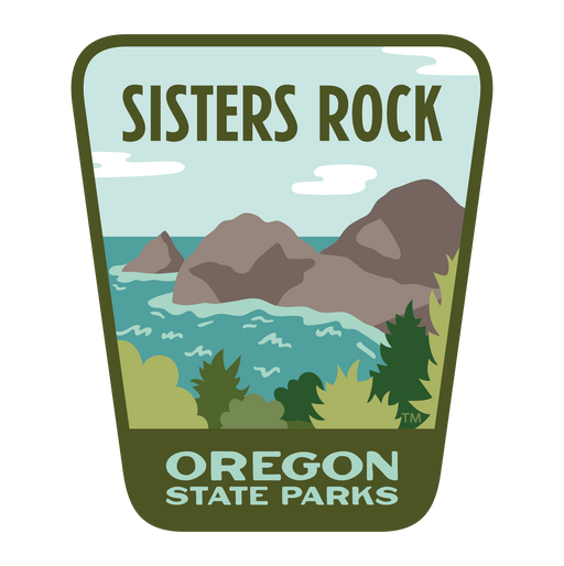 Sisters Rock, 3.25” Weatherproof Sticker | Patchmarks Oregon State Parks