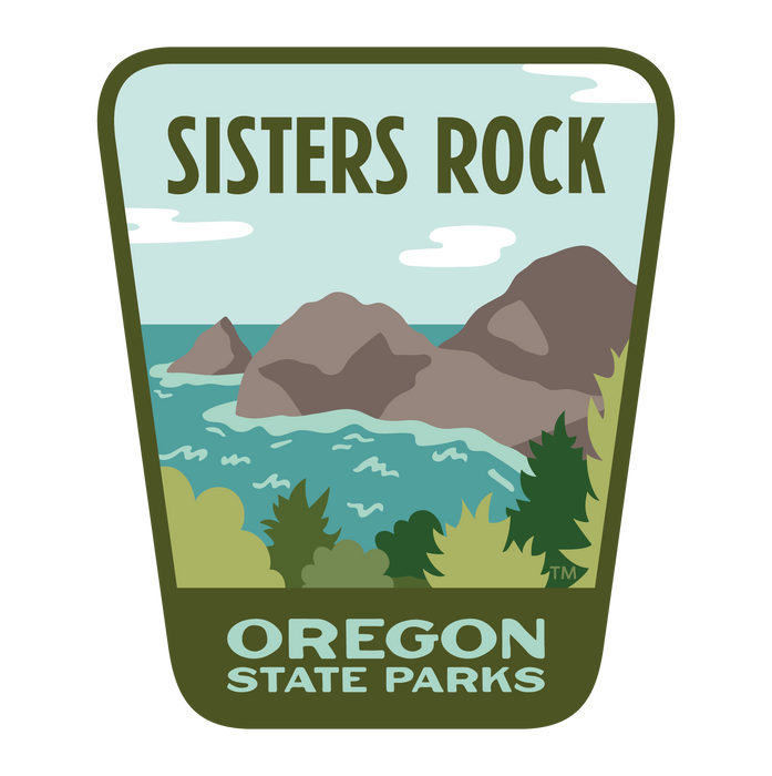 Sisters Rock, 3.25” Weatherproof Sticker | Patchmarks Oregon State Parks