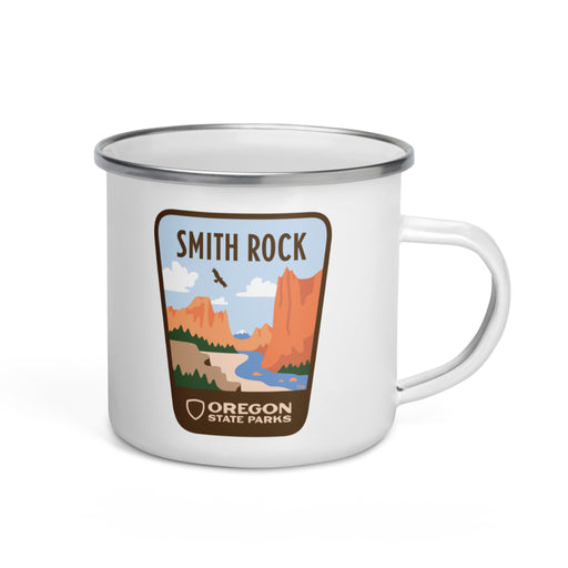 Smith Rock Enamel Mug, 12oz | Patchmarks Oregon State Parks