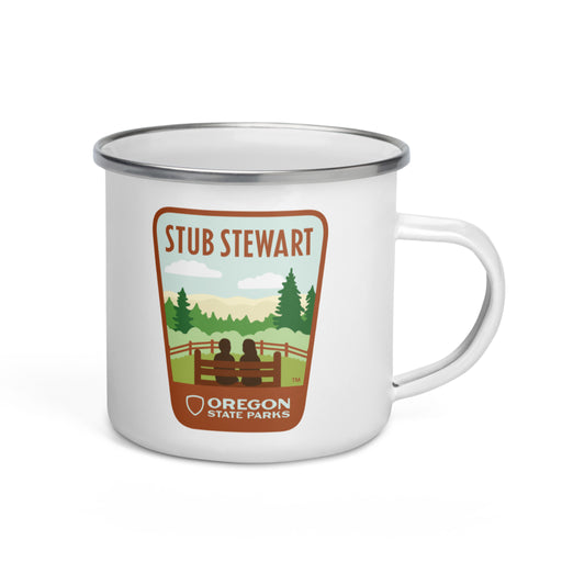 Stub Stewart Enamel Mug, 12oz | Patchmarks Oregon State Parks