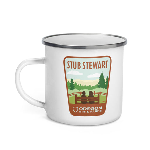 Stub Stewart Enamel Mug, 12oz | Patchmarks Oregon State Parks