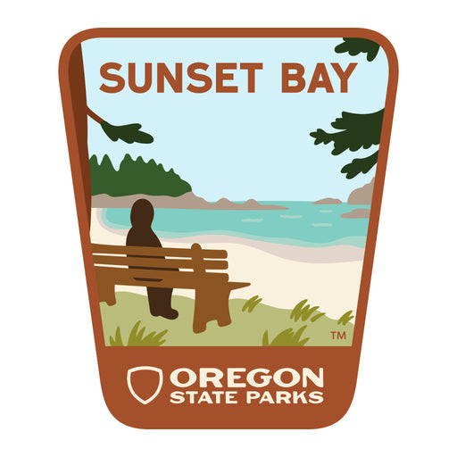 Sunset Bay, 3.25” Weatherproof Sticker | Patchmarks Oregon State Parks