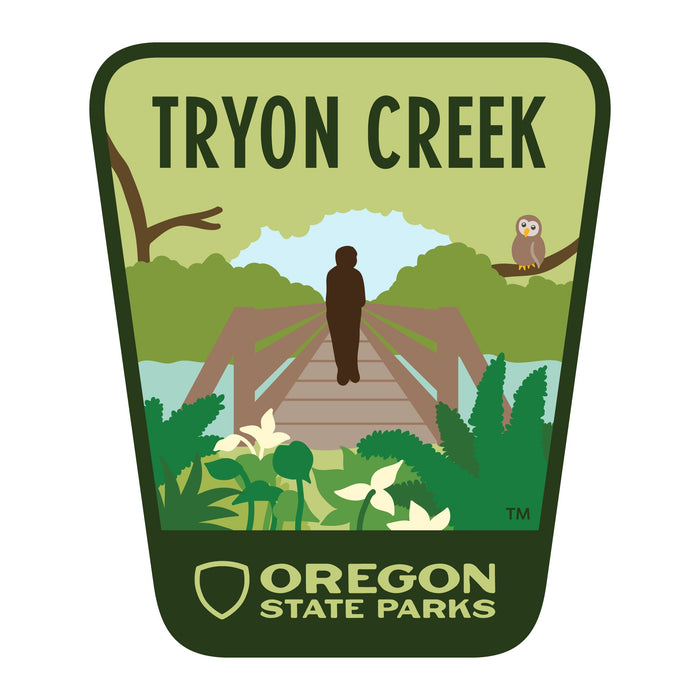 Tryon Creek, 3.25” Weatherproof Sticker | Patchmarks Oregon State Parks