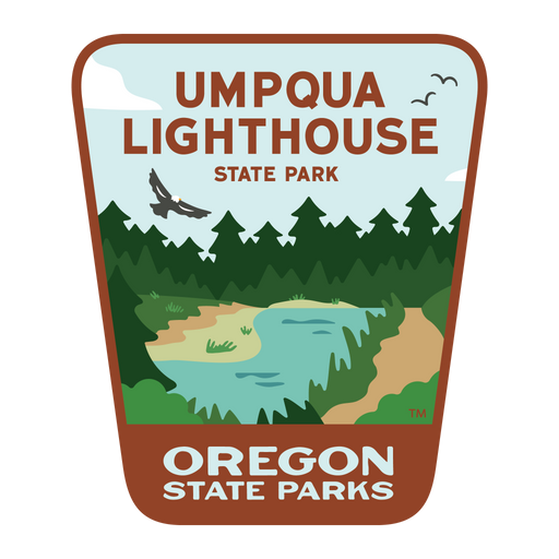 Umpqua Lighthouse State Park, 3.25” Weatherproof Sticker | Patchmarks Oregon State Parks