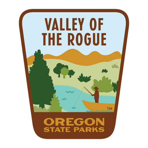 Valley of the Rogue, 3.25” Weatherproof Sticker | Patchmarks Oregon State Parks