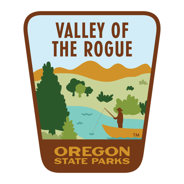 Valley of the Rogue, 3.25” Weatherproof Sticker | Patchmarks Oregon State Parks