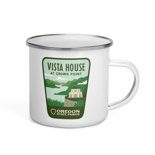Vista House Enamel Mug, 12oz | Patchmarks Oregon State Parks
