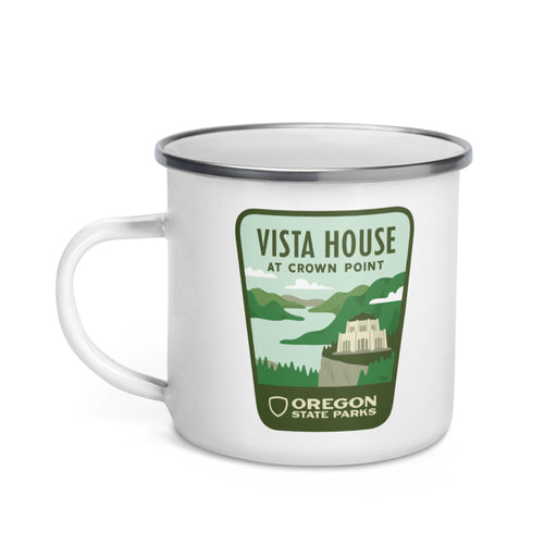 Vista House Enamel Mug, 12oz | Patchmarks Oregon State Parks