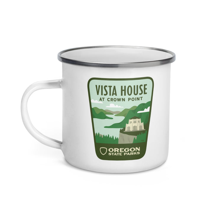 Vista House Enamel Mug, 12oz | Patchmarks Oregon State Parks